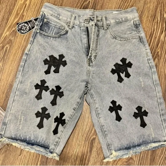 Chrome Hearts Designer Jean Shorts Mens Designer Ch Mens Jeans